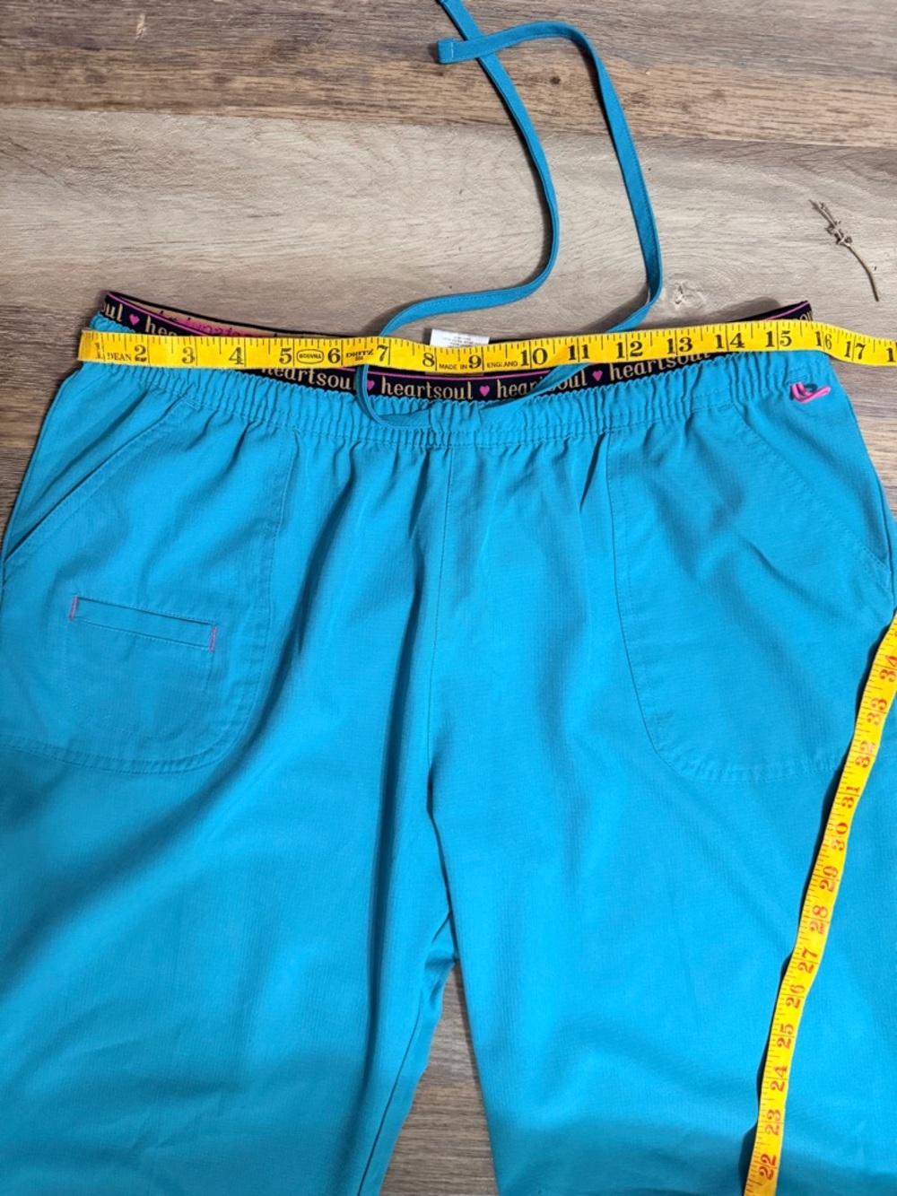 HeartSoul Women's Teal Elastic Drawstring Scrub Pants - Picture 8 of 8